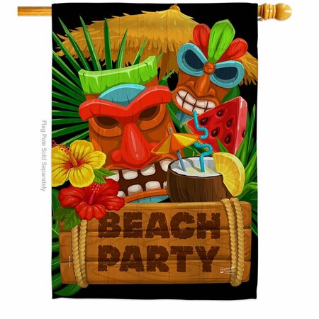 PATIO TRASERO 28 x 40 in. Tiki Beach Party House Flag with Coastal Double-Sided Vertical Flags  Banner Garden PA4179082